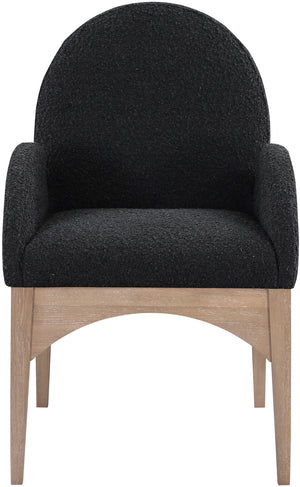 Waldorf Black Boucle Fabric Dining Chair 380Black-AC Meridian Furniture