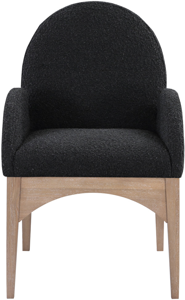 Waldorf Black Boucle Fabric Dining Chair 380Black-AC Meridian Furniture