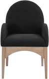 Waldorf Black Boucle Fabric Dining Chair 380Black-AC Meridian Furniture