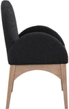 Waldorf Black Boucle Fabric Dining Chair 380Black-AC Meridian Furniture