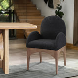 Waldorf Black Boucle Fabric Dining Chair 380Black-AC Meridian Furniture
