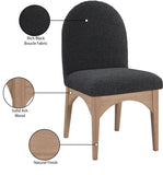 Waldorf Black Boucle Fabric Dining Chair 380Black-SC Meridian Furniture