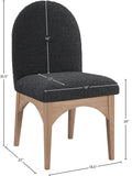 Waldorf Black Boucle Fabric Dining Chair 380Black-SC Meridian Furniture