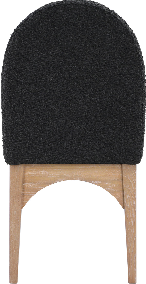 Waldorf Black Boucle Fabric Dining Chair 380Black-SC Meridian Furniture