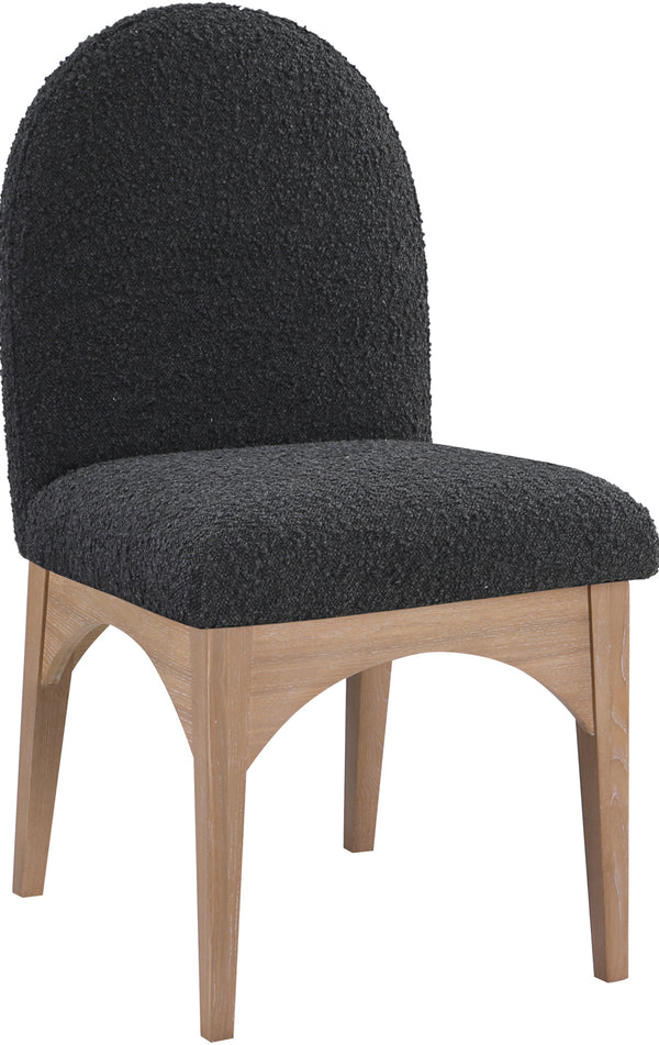 Waldorf Black Boucle Fabric Dining Chair 380Black-SC Meridian Furniture