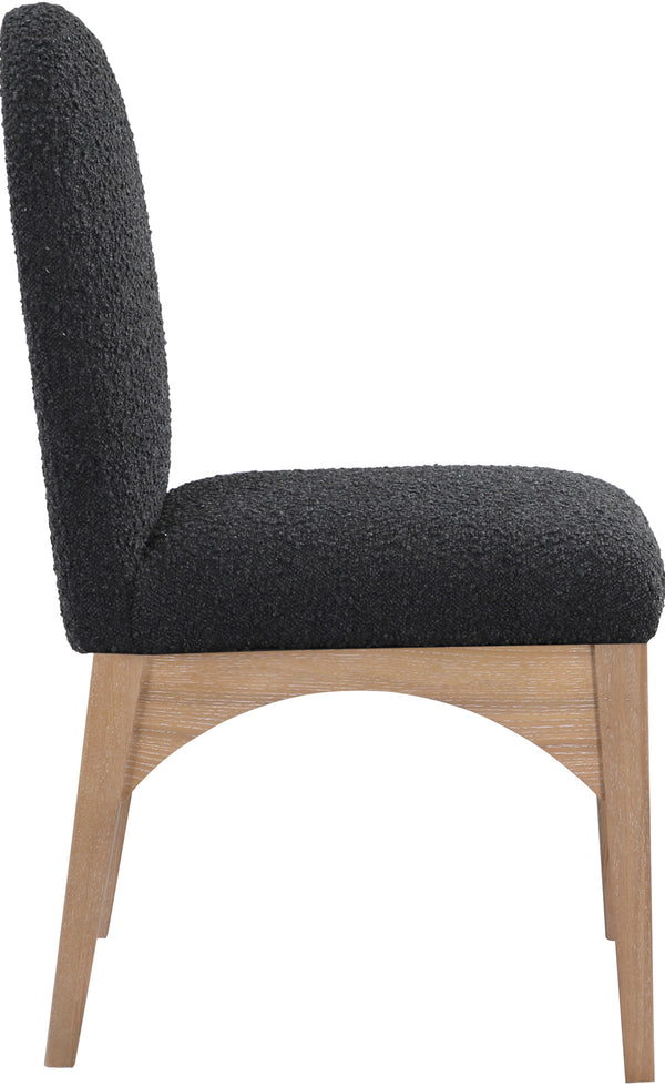 Waldorf Black Boucle Fabric Dining Chair 380Black-SC Meridian Furniture