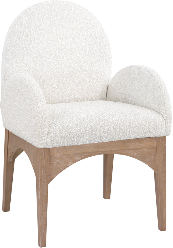 Waldorf Cream Boucle Fabric Dining Chair 380Cream-AC Meridian Furniture