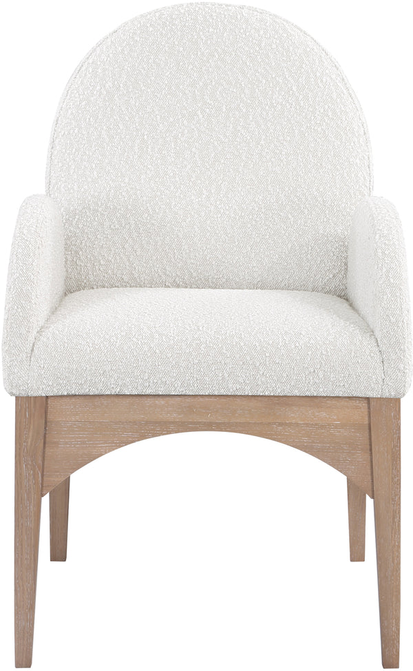 Waldorf Cream Boucle Fabric Dining Chair 380Cream-AC Meridian Furniture