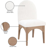 Waldorf Cream Boucle Fabric Dining Chair 380Cream-SC Meridian Furniture