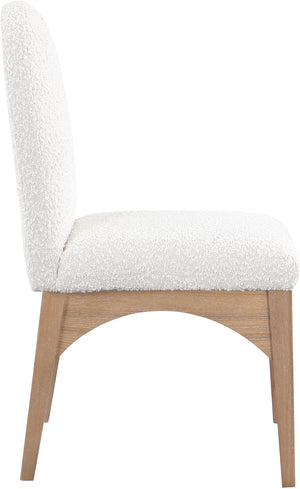 Waldorf Cream Boucle Fabric Dining Chair 380Cream-SC Meridian Furniture