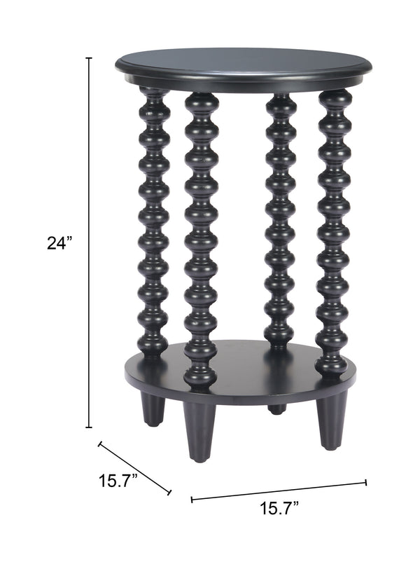 Zuo Modern Gocce Side Table Black - Modern Fir Wood Design, Chic Minimalist Decor For Living Room Or Bedroom Black Fir Wood 110536-zuo-modern