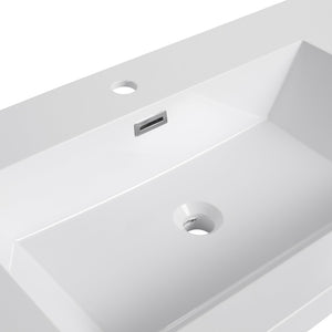 English Elm 48" Gloss White Resin Sink - 51.2" x22.8" x8.7" Durable Modern Top-Mount Basin, Long-Lasting Finish W999P194855