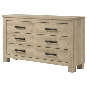 English Elm Sansome Six Drawer Weathered Oak Dresser with Bronze Pulls for Modern Farmhouse Bedrooms B062P447951