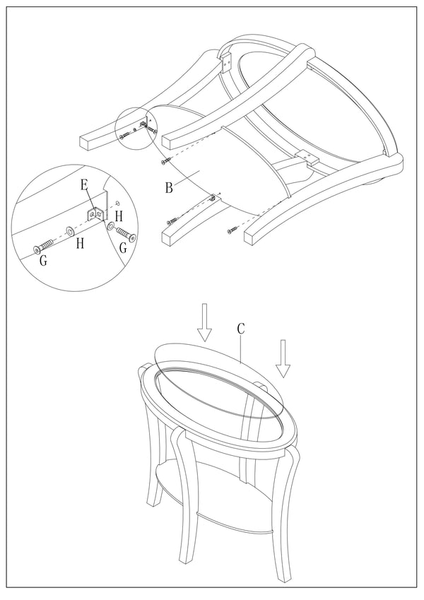 English Elm Console Transitional Sofa Table in Dark Cherry & Espresso Finish with 5mm Tempered Glass Top and Open Shelf Storage 23x51x32" B011P395595