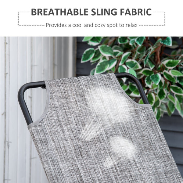 English Elm Outdoor Sling Rocker with Powder Coated Steel Frame for Patio Porch or Balcony T3971P390413