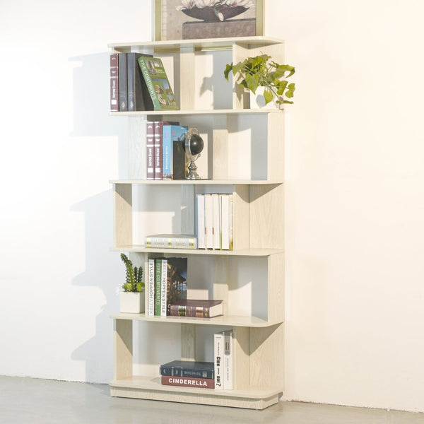 English Elm 31.5" Tall 5-tier Mdf Bookcase Slim Open Shelving Unit for Office Bedroom Living Room White W2899P444154
