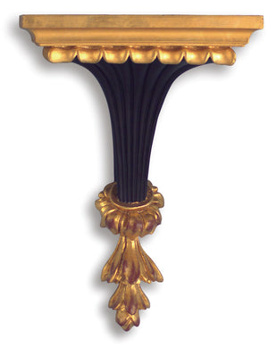 Chelsea House Chiswick Black Bracket With Gold Accents — Matte Metal Wall Sconce Support, Durable 14" X 10" 381000