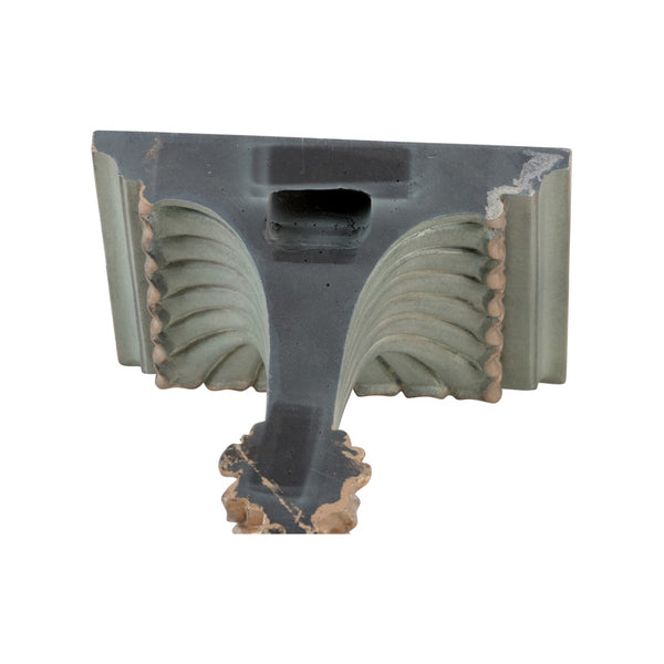 Chelsea House Chiswick Neoclassical Bracket In Dusty Sage With Gold Accents — Fluted Acanthus Shelf For Small Artifacts 381003