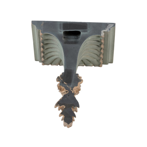 Chelsea House Chiswick Neoclassical Bracket In Dusty Sage With Gold Accents — Fluted Acanthus Shelf For Small Artifacts 381003
