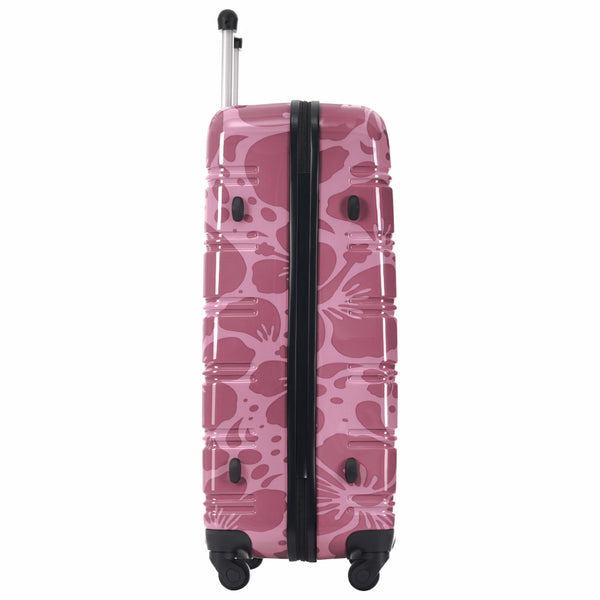 English Elm Hardshell Polycarbonate Luggage Set Three Piece Tsa Lock Spinner Travel Suitcases Pink Purple N732P306618H