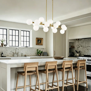 English Elm Pendant Lamp 16 Opal Seeded Glass Shades Gold Frame Farmhouse Dining Island Light Gold+White W5008P466519