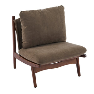 English Elm Vista Mid-century Accent Chairs Mocha Upholstered Natural Wood Frame Set of 2 N767P366304E