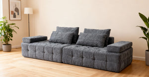 English Elm Sofa Modular Loveseat Antique Grey with Ultra-Dense Foam, Deep Seats, Orthopedic Support, Easy Assemble W1960S00008