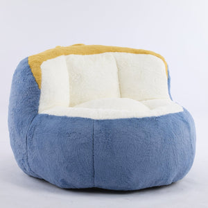 English Elm Oversized Multicolor Faux Fur Bean Bag Sofa – Cozy Lounger With Shredded Foam, No Assembly Needed! W3723P375714-GIGA