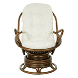 OSP Home Furnishings Kauai Rattan Swivel Rocker Chair Linen