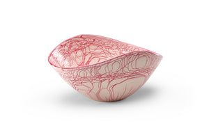 Chelsea House Pink Oval Centerpiece Porcelain Bowl With Pink Swirl Glaze — Elegant 8"X15.5" Table, Mantel Decor 381514