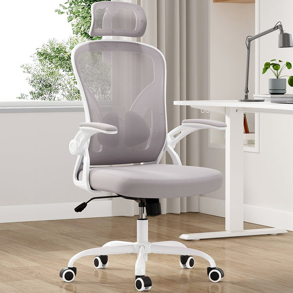 English Elm Ergonomic Office Chair With Adjustable Headrest & Lumbar Support, High-Back Mesh Design For Comfort T3623P380921