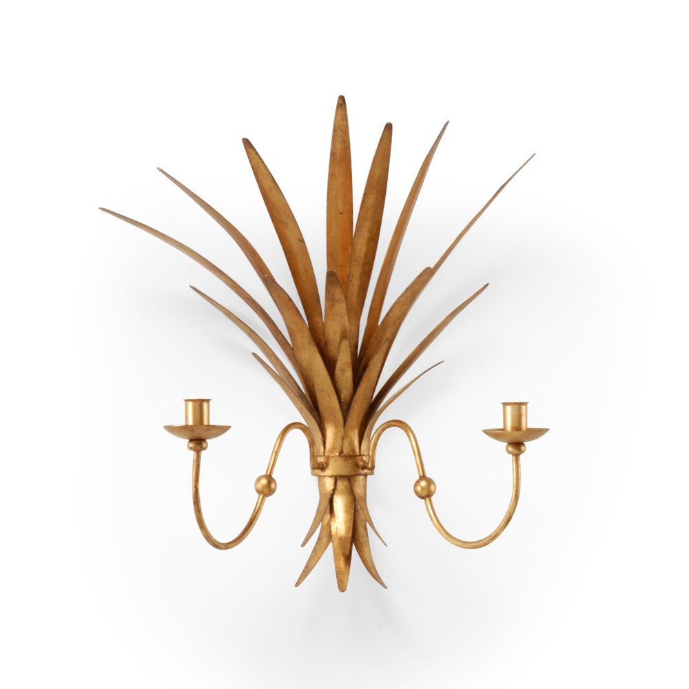 Chelsea House Wheat Hand-Formed Iron Sconce In Old Gold Finish — Sculptural Sheaf Design, Scaled 20"H X 16"W For Accent Lighting 381633
