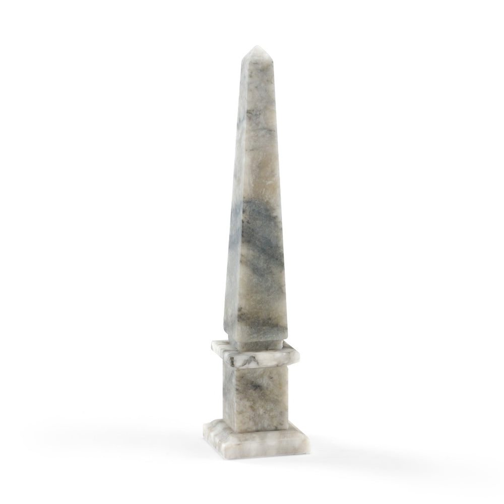 Chelsea House Alabaster Hand-Polished Obelisk Gray—12" Italian-Made Faux-Marble Accent For Mantels & Shelves 381677