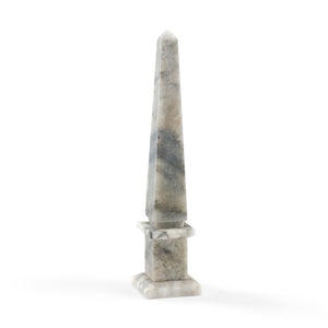 Chelsea House Alabaster Hand-Polished Obelisk Gray—12" Italian-Made Faux-Marble Accent For Mantels & Shelves 381677