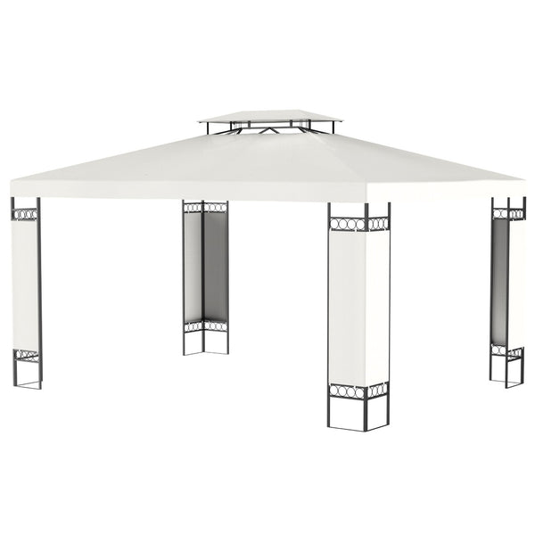 English Elm Outsunny 10' X 13' Elegant Double Roof Gazebo Canopy For Outdoor Shade, Stylish Garden Decor & Shelter W2225P200543-GIGA