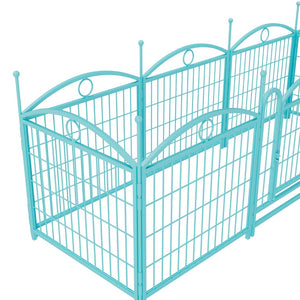 English Elm Dog Playpen 8 Panel Heavy Duty Iron Pet Enclosure Foldable Indoor Outdoor Exercise Pen Blue W368P233999