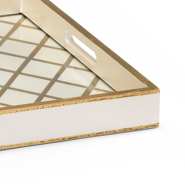 Chelsea House Tray Hand-Decorated Solid Wood With Antique Gold Accents — Low-Profile Serving & Decorative Catchall 381860