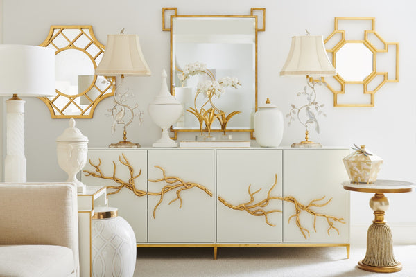 Chelsea House Tray Hand-Decorated Solid Wood With Antique Gold Accents — Low-Profile Serving & Decorative Catchall 381860