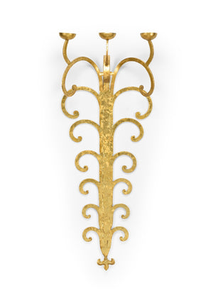 Chelsea House Tall Candle Sconce — Golden Bronze Wrought Iron Wall-Mounted Accent For Pillar Or Taper Candles, 30" H 381872