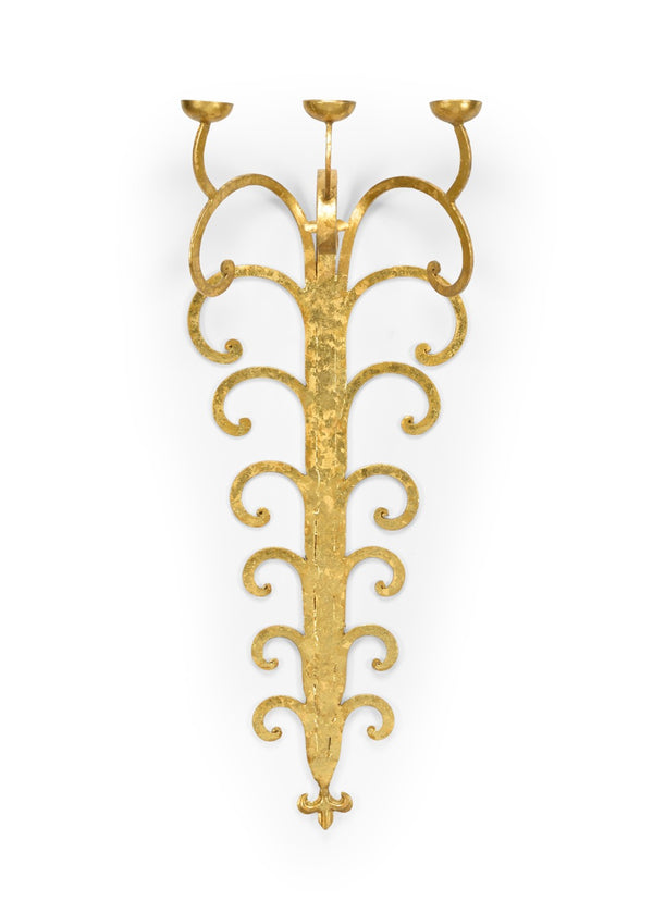 Chelsea House Tall Candle Sconce — Golden Bronze Wrought Iron Wall-Mounted Accent For Pillar Or Taper Candles, 30" H 381872