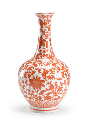 Chelsea House Pumpkin Porcelain Long Neck Vase With Hand-Decorated Pumpkin Base, Farmhouse Focal Piece 15" 381889