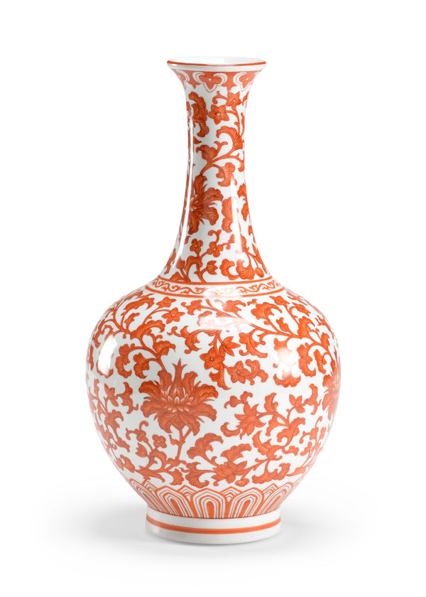 Chelsea House Pumpkin Porcelain Long Neck Vase With Hand-Decorated Pumpkin Base, Farmhouse Focal Piece 15" 381889