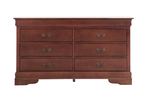 English Elm Louis Elegant 4-Drawer Chest with Carved Bases & English Dovetail Drawers, Tarnish-Resistant Hardware Cherry 37 L x 62 W x 20 H B078108155