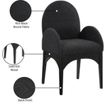 Waldorf Black Boucle Fabric Dining Chair 381Black-AC Meridian Furniture