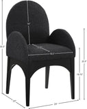 Waldorf Black Boucle Fabric Dining Chair 381Black-AC Meridian Furniture