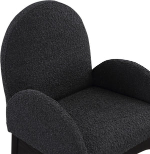 Waldorf Black Boucle Fabric Dining Chair 381Black-AC Meridian Furniture