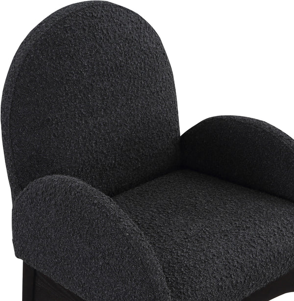 Waldorf Black Boucle Fabric Dining Chair 381Black-AC Meridian Furniture