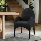 Waldorf Black Boucle Fabric Dining Chair 381Black-AC Meridian Furniture