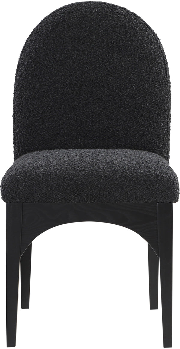 Waldorf Black Boucle Fabric Dining Chair 381Black-SC Meridian Furniture