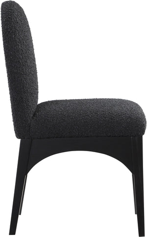 Waldorf Black Boucle Fabric Dining Chair 381Black-SC Meridian Furniture